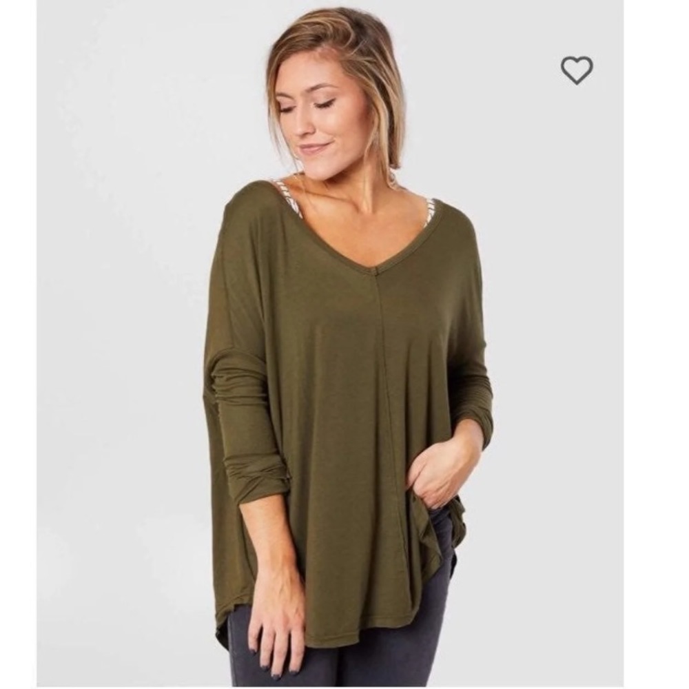Free people tunic top! Olive green